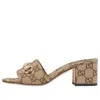 Gucci 55mm Siaga Gg Monogram Canvas Block-heel Sandals In Animal Print