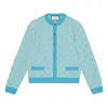 Gucci (wmns)  Ss20 Wool-blend Bead Cotton Cardigan For Blue