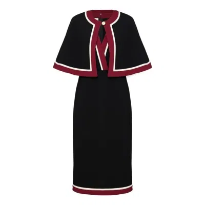 Gucci (wmns)  Stretch Dress With Cape 'black Red'