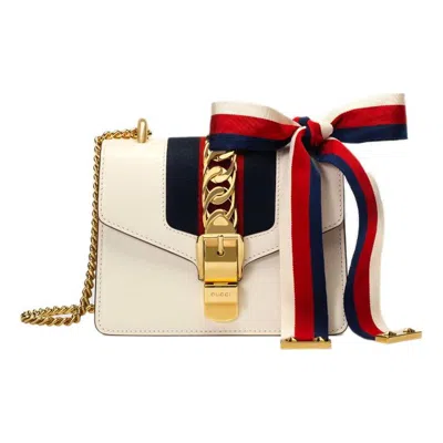 Gucci (wmns)  Sylvie Series Leather Single-shoulder Bag Mini-size White