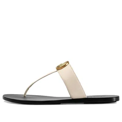 Gucci (wmns)  Thong Sandal With Double G 'white Leather'