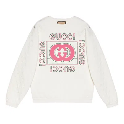 Gucci (wmns)  Vintage Logo Quilted Sweatshirt 'white Pink'