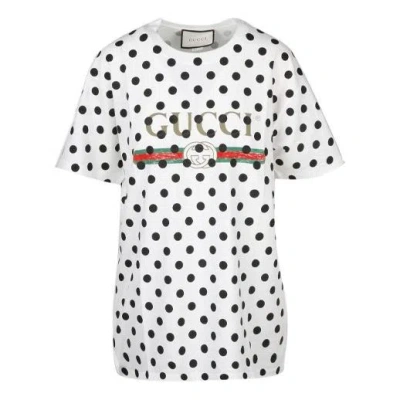 Gucci (wmns)  With Round Neck And Wave Dot Letters For White