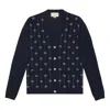 Gucci (wmns)  Wool Interlocking G Stripe Cardigan 'dark Blue'
