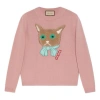 Gucci (wmns)  Wool Jumper With Cat Patch 'antique Rose'