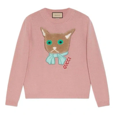 Gucci (wmns)  Wool Jumper With Cat Patch 'antique Rose'