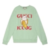 Gucci (wmns)  X Bananya Crossover Ss21 Kitten Round Neck Cartoon Long Sleeves Green