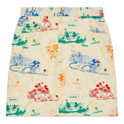 Gucci (wmns)  X Disney Mickey And Minnie Skirt 'beige' In Multi