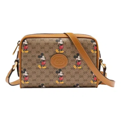 Gucci (wmns)  X Disney Mickey Prints Single Shoulder Bag Light Brown