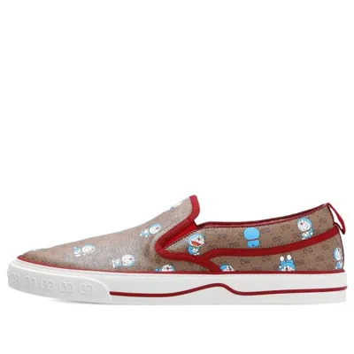 Gucci (wmns)  X Doraemon Gg Supreme Monogram Slip On 'new Cherry Red'