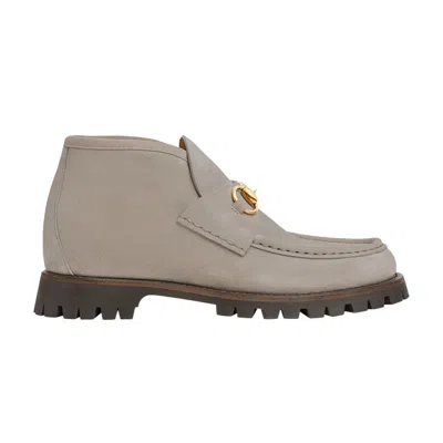 Pre-owned Gucci Wmns Horsebit Ankle Boot 'light Beige' | Grey | Women's Size 3.5