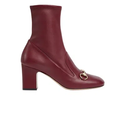 Pre-owned Gucci Wmns Horsebit Ankle Bootie 'rosso Ancora' | Red | Women's Size 2