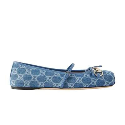 Pre-owned Gucci Wmns Horsebit Ballet Flat 'blue Denim' | Women's Size 9