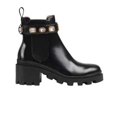Pre-owned Gucci Wmns Leather Ankle Boot 'belt - Black'