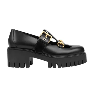 Pre-owned Gucci Wmns Lug Horsebit 30mm Platform Loafer 'black'