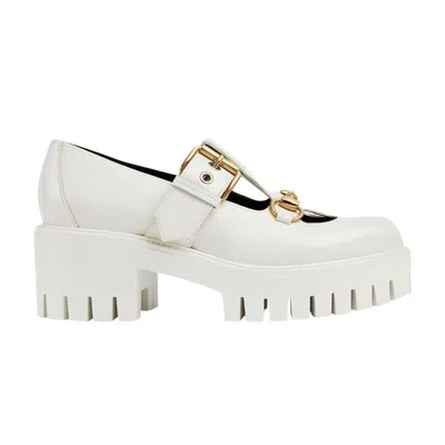 Pre-owned Gucci Wmns Lug Horsebit 30mm Platform Loafer 'white' | Women's Size 4.5
