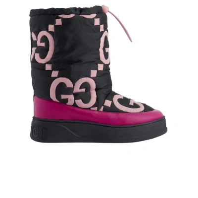 Pre-owned Gucci Wmns Maxi Gg Boot 'black Pink Matelassé'