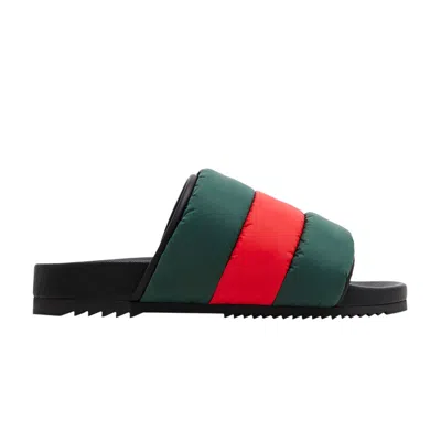 Pre-owned Gucci Wmns Padded Web Slide Sandal 'green Red' | Women's Size 1
