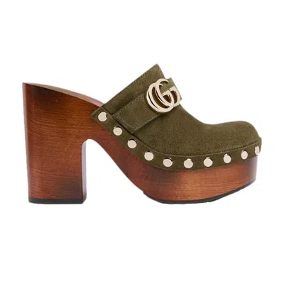 Pre-owned Gucci Wmns Platform Clog 'forest Green' | Women's Size 7