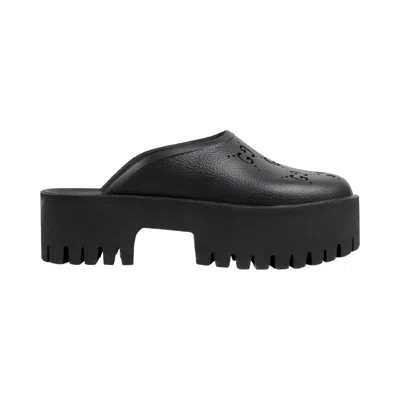 Pre-owned Gucci Wmns Platform Perforated G Sandal 'black' | Women's Size 2