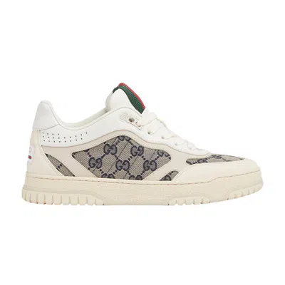 Pre-owned Gucci Wmns Re-web Sneaker 'gg Canvas - Beige Blue' | Cream | Women's Size 8