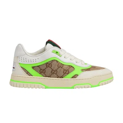 Pre-owned Gucci Wmns Re-web Sneaker 'gg Canvas - Beige Ebony Green' | Brown | Women's Size 2