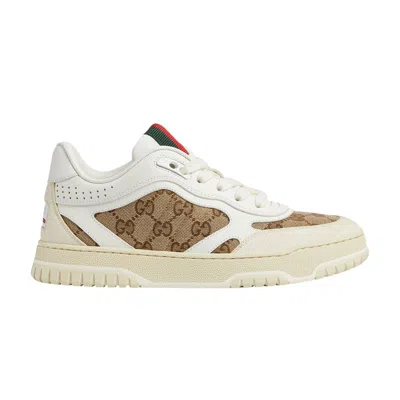 Pre-owned Gucci Wmns Re-web Sneaker 'gg Canvas - White Beige' In Tan