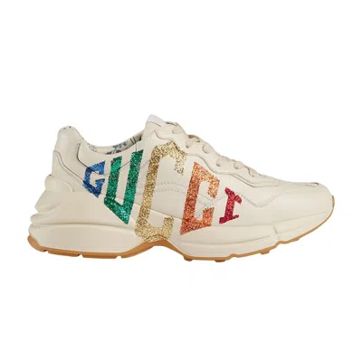Pre-owned Gucci Wmns Rhyton 'glitter' | White | Women's Size 38