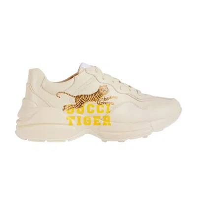 Pre-owned Gucci Wmns Rhyton ' Tiger' In Cream