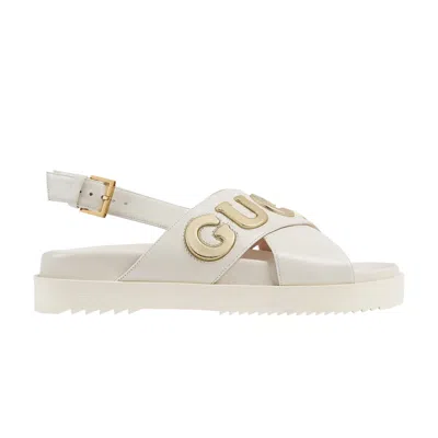 Pre-owned Gucci Wmns Sandal 'white Metallic Gold'