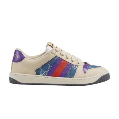 Pre-owned Gucci Wmns Screener 'blue Gg Lamé' | Women's Size 40
