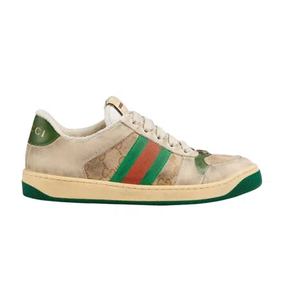 Pre-owned Gucci Wmns Screener 'distressed Green Orange' | Cream | Women's Size 42 In White