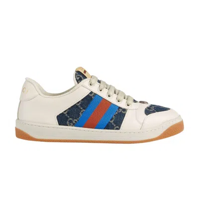 Pre-owned Gucci Wmns Screener 'gg Canvas - Denim Ivory' | Blue | Women's Size 36.5