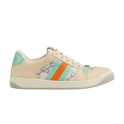 Pre-owned Gucci Wmns Screener 'gg Crystals - Beige Green Orange' In Tan