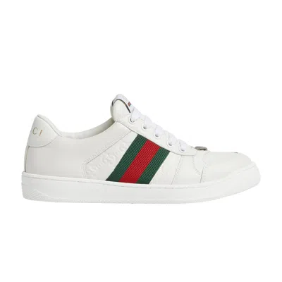 Pre-owned Gucci Wmns Screener 'gg Embossed - White Green Red'