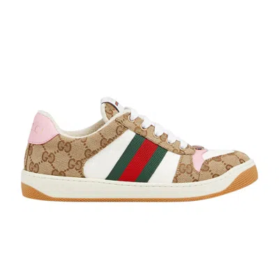 Pre-owned Gucci Wmns Screener Sneaker 'beige Pink'