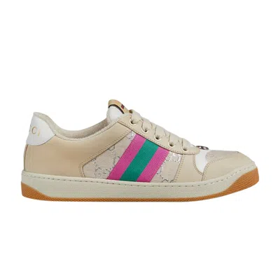 Pre-owned Gucci Wmns Screener 'white Gg Lamé' | Cream | Women's Size 38.5