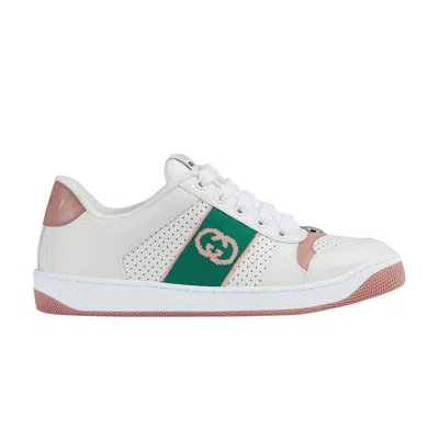 Pre-owned Gucci Wmns Screener 'white Light Pink Green'