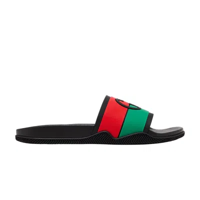 Pre-owned Gucci Wmns Slide 'interlocking G - Black Red Green' | Women's Size 35