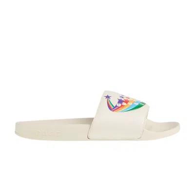Pre-owned Gucci Wmns Slide 'rainbow Pursuit' | Cream | Women's Size 2