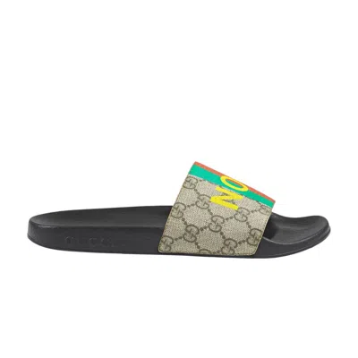 Pre-owned Gucci Wmns Slide Sandal 'fake/not Print' | Brown | Women's Size 35