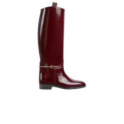 Pre-owned Gucci Wmns Slim Horsebit Boot 'lacquered Cherry' | Women's Size 6 In Red