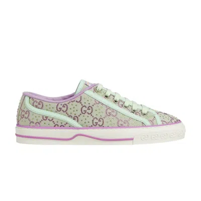 Pre-owned Gucci Wmns Tennis 1977 'gg Crystals - Pale Green Lilac' | Women's Size 4