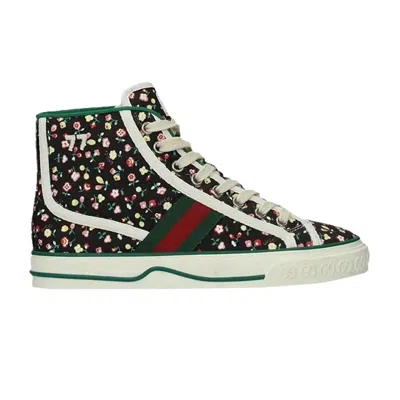 Pre-owned Gucci Wmns Tennis 1977 High 'floral Print' | Blue | Women's Size 39