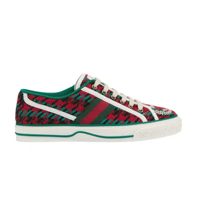 Pre-owned Gucci Wmns Tennis 1977 'houndstooth Motif' | Red | Women's Size 36