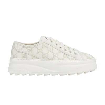 Pre-owned Gucci Wmns Tennis 1977 Low 'off White Gg Embroideries' In Cream