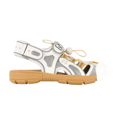 Pre-owned Gucci Wmns Tinsel Sport Sandals 'crystal White Grey' | Women's Size 37.5