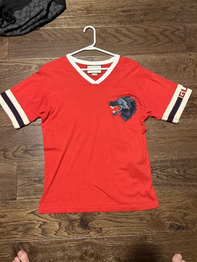 Pre-owned Gucci Wolf T Shirt In Red