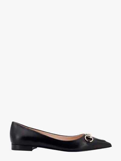 Gucci Women Black Heeled Ballerina Flats With Half Horsebit