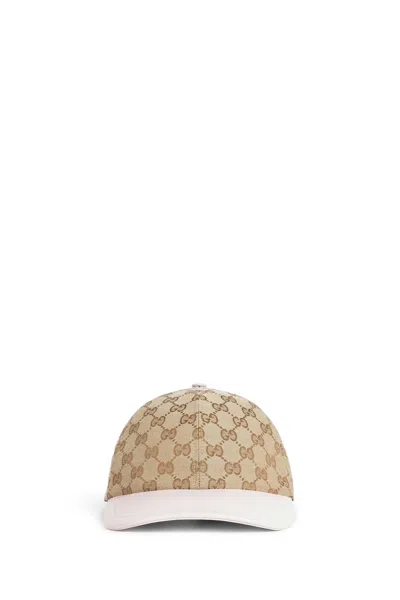 Gucci Woman Beige Hats In Brown